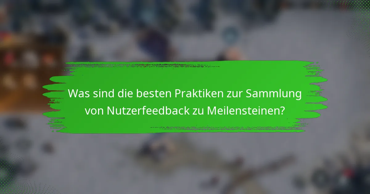 Was sind die besten Praktiken zur Sammlung von Nutzerfeedback zu Meilensteinen?
